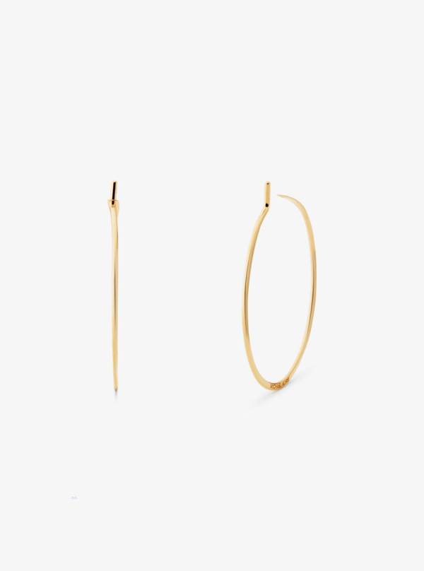 Damske Nausnice Michael Kors Precious Metal-Plated Sterling Silver Whisper Mini Hoop Zlate - Šperky Michael Kors Obchod | DBYPA-3285